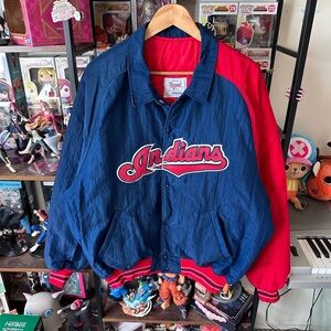 Vintage Starter Cleveland Indians Diamond Collection Jacket Large Made In USA